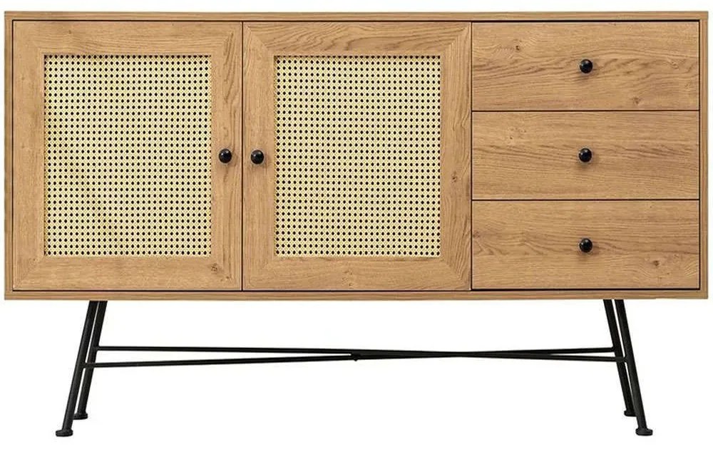 Μπουφές Nala 141HWR1126 160x40x90cm Natural Particle Board, Metal