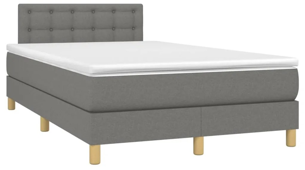 ΚΡΕΒΑΤΙ BOXSPRING ΜΕ ΣΤΡΩΜΑ ΣΚΟΥΡΟ ΓΚΡΙ 120X190 ΕΚ ΥΦΑΣΜΑΤΙΝΟ 3269801