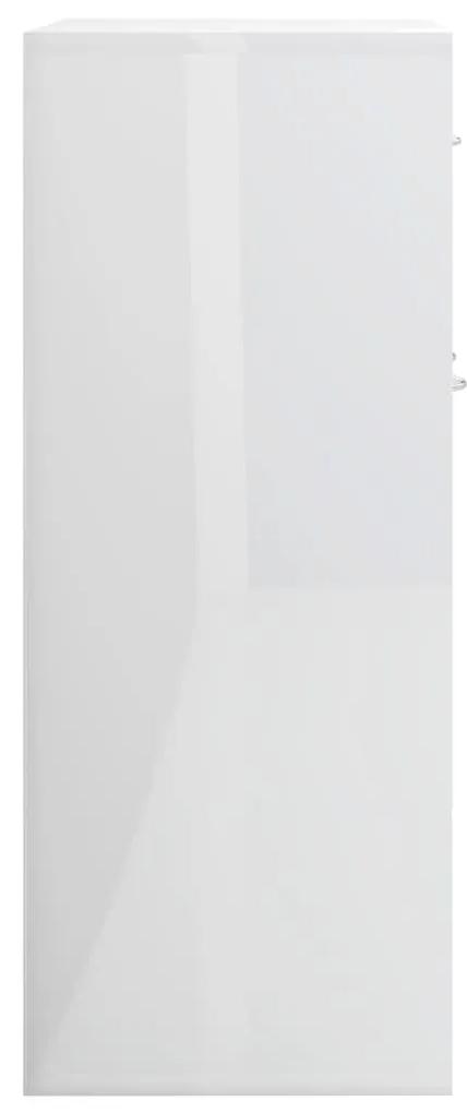 Μπουφές Γυαλιστερό Λευκό 88 x 30 x 70 εκ. από Μοριοσανίδα - Λευκό