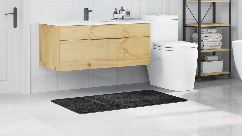 vidaXL Mατ μπάνιου vitaXL Ορθογώνιο Σκούρο Γκρι 70x120 εκ Πολυπροπυλένιο Αντιολισθητικό