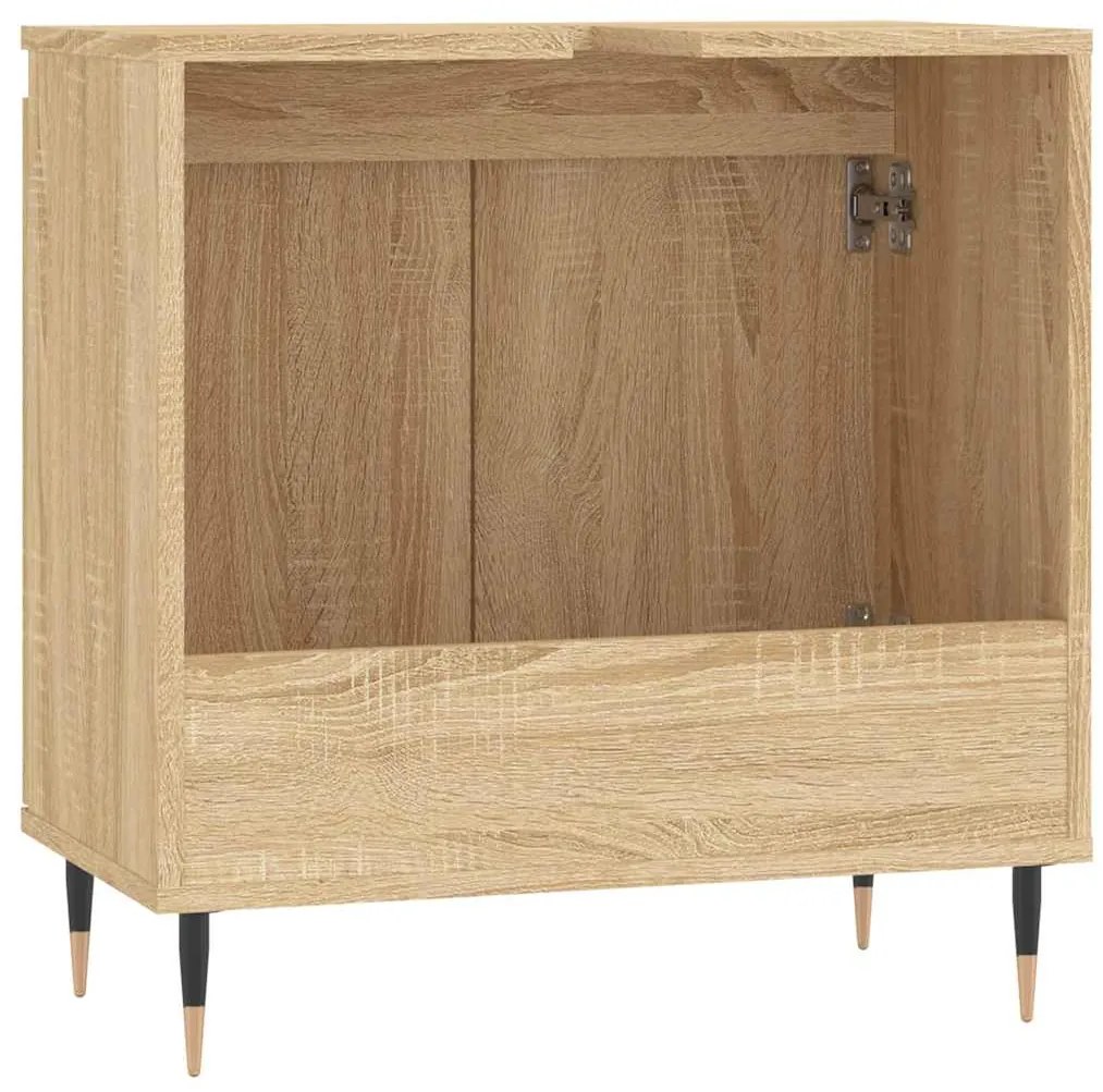 vidaXL Ντουλάπι Μπάνιου Sonoma Δρυς 58 x 33 x 60 εκ. από Επεξεργ. Ξύλο