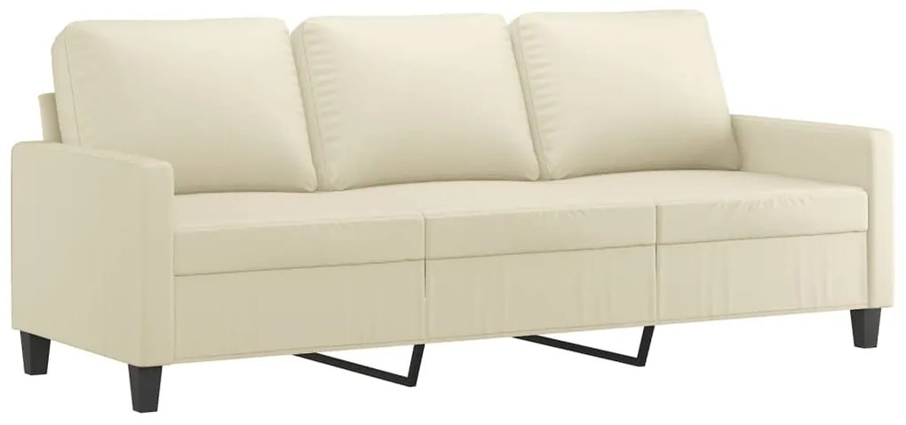 vidaXL Πολυθρόνες Σετ 2 Τεμαχίων Κρεμ Συνθετικό Δέρμα με Μαξιλάρια