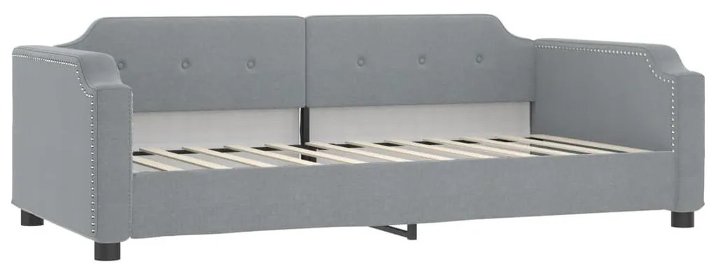 Καναπές Κρεβάτι με Στρώμα Ανοιχτό Γκρι 80 x 200 εκ. Υφασμάτινο - Γκρι