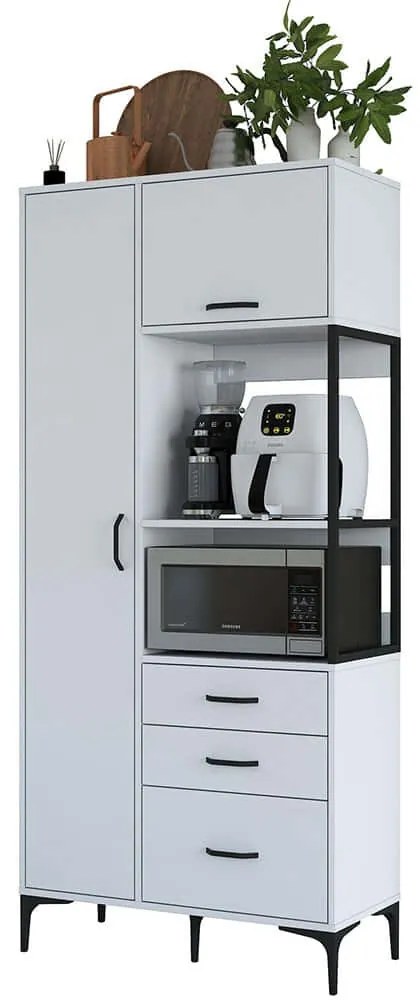 Ντουλάπι Κουζίνας 893RAN5436 90x40x198,6cm White Μοριοσανίδα, Μελαμίνη