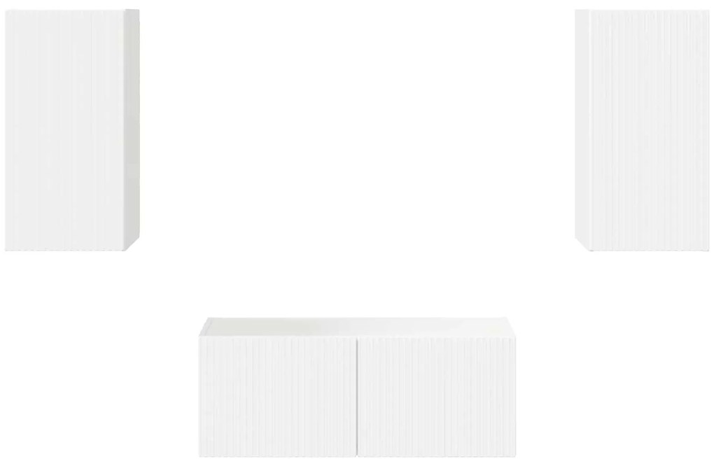 vidaXL Σετ επίπλου τηλεόρασης Επιτοίχιο 6 pcs Υψηλής γυαλάδας λευκό