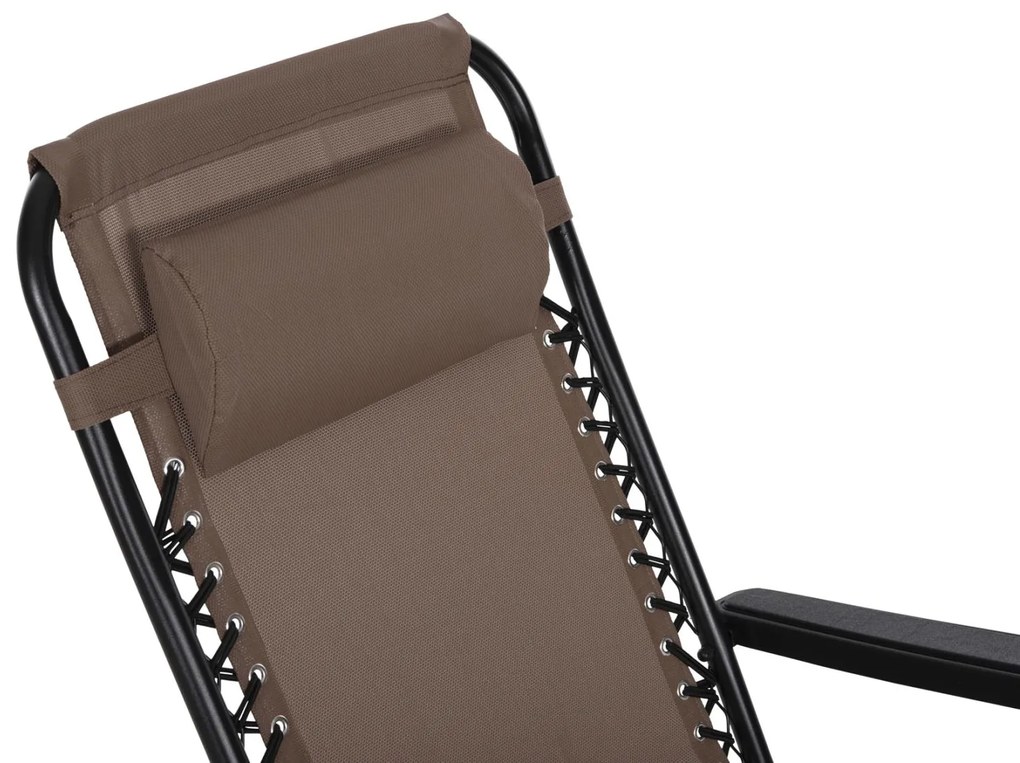 Καρέκλα - Πολυθρόνα RELAX COMPANION C5095.14 Μαύρο Μέταλλο με Σαμπανί Textiline 67x145x110Υεκ. 2αδα 67x145x110 εκ.