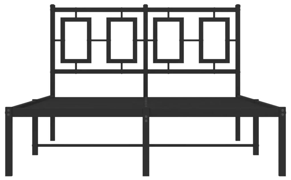 vidaXL Πλαίσιο Κρεβατιού με Κεφαλάρι Μαύρο 120 x 200 εκ. Μεταλλικό