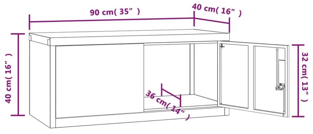 Αρχειοθήκη Μαύρη 90 x 40 x 130 εκ. Ατσάλινη - Μαύρο