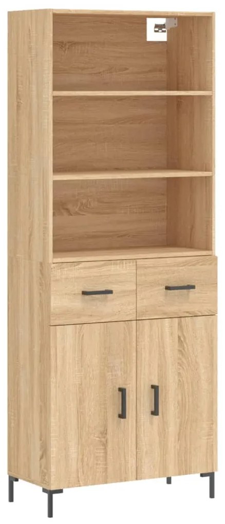 vidaXL Ντουλάπι Sonoma δρυς 69,5 x 34 x 180 εκ. από Επεξεργασμένο Ξύλο