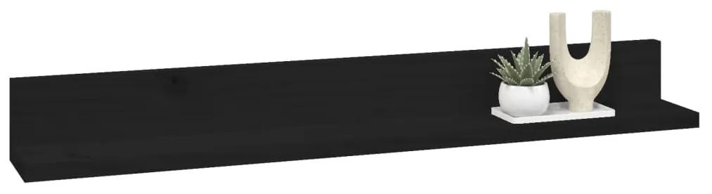 vidaXL Ράφια Τοίχου 2 τεμ. Μαύρα 80x11x9 εκ. από Μασίφ Ξύλο Πεύκου