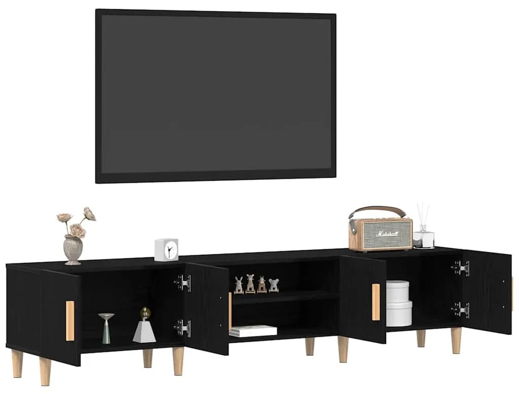 vidaXL Ντουλάπι Τηλεόρασης Μαύρη δρυς 180 x 31.5 x 40 εκ.