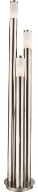 Επιδαπέδιο Φωτιστικό Κολώνα LED 3xΕ27 9W Ασημί IP44 Boston 3159-3LED Globo Lighting-3159-3LED-Ασημί 3159-3LED