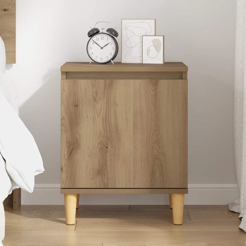 vidaXL Artisan Oak Κομοδίνο Οξιά artisan MDF 40 x 30 x 50 εκ. Κομοδίνο