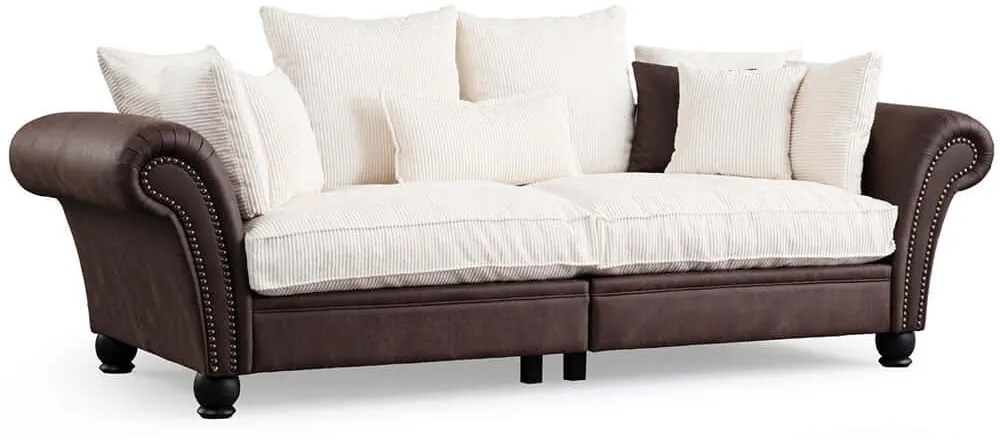 Καναπές Τριθέσιος Lawrence 560ARE1561 275x110x76cm Brown-White