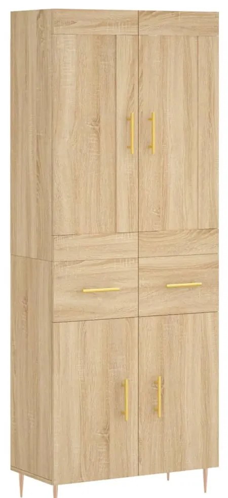 vidaXL Ντουλάπι Sonoma δρυς 69,5 x 34 x 180 εκ. από Επεξεργασμένο Ξύλο