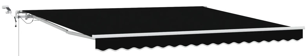 vidaXL Αυτόματη Ανασυρόμενη Τέντα με LED Μαύρη 400x350 cm