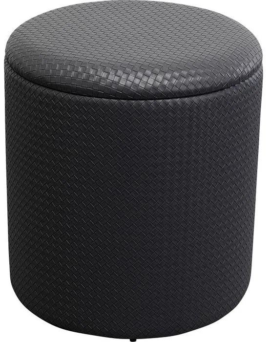 Stool Venezia Storage Black Ø40cm - Μαύρο