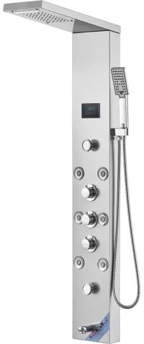 VEVOR Shower Panel Tower System 6 Modes Hydroelectricity LED Stainless Steel