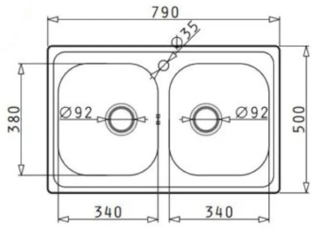 Νεροχύτης Maidsinks Inset 2B-79 x 50 εκ.