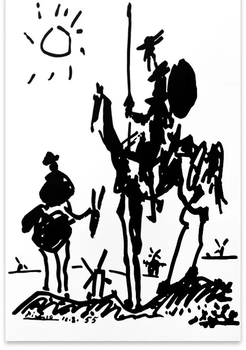 Πίνακας σε καμβά &quot;Don Quixote&quot; Megapap ψηφιακής εκτύπωσης 50x75x3εκ.