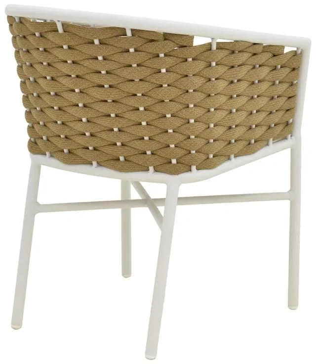 Καρέκλα - Πολυθρόνα Noevo αλουμινίου-pp στοιβαζόμενη με λευκό σκελετό και μαξιλάρι 57x62x77 εκ. 57x62x76 εκ.