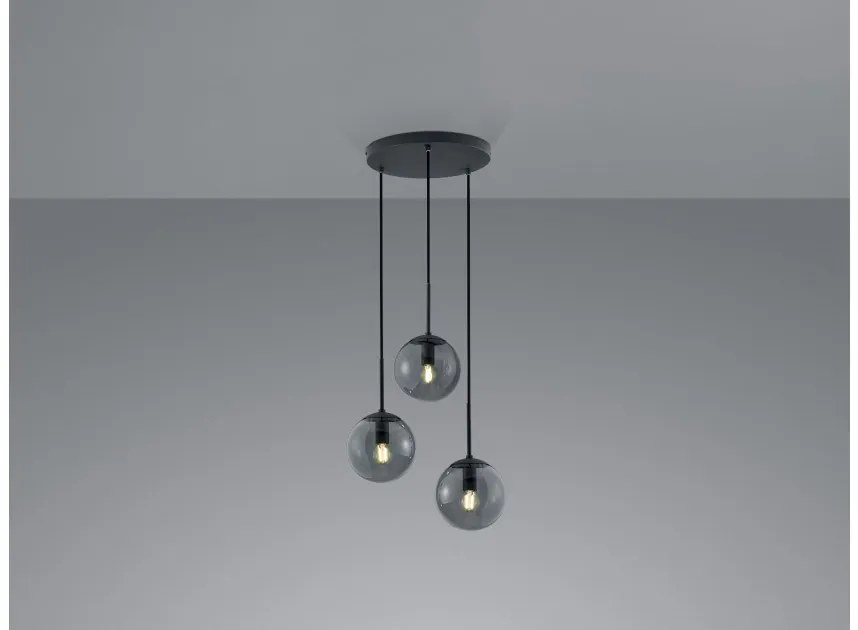 Κρεμαστό Φωτιστικό Οροφής 3xE14 28W IP20 Balini 308590342 Trio Lighting-308590342-Ανθρακί 308590342