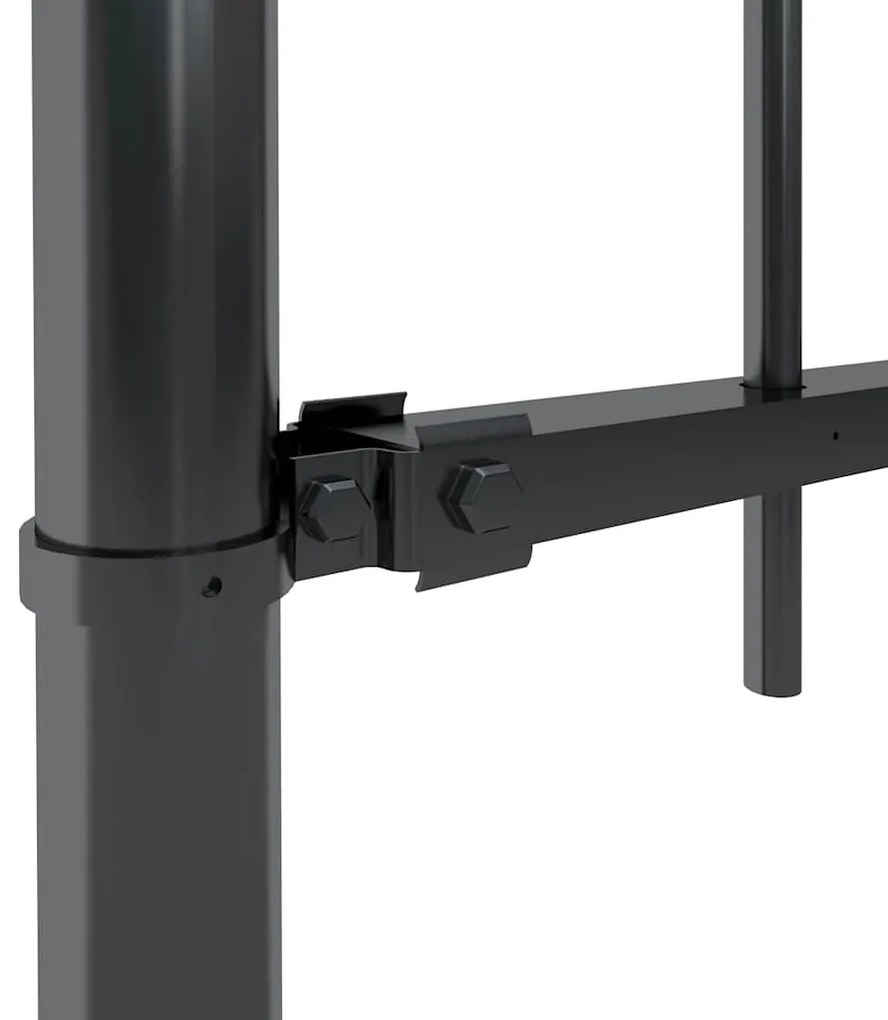 vidaXL Φράχτης Κήπου με Κορυφή από Ατσάλι 1603,5x60 εκ. Μαύρος