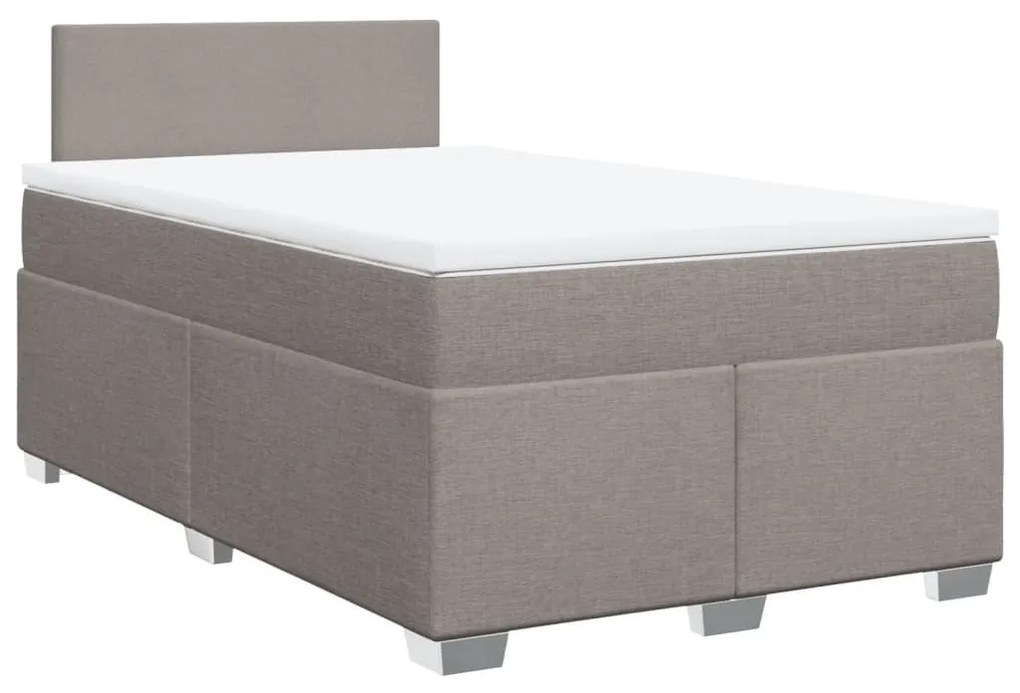 Κρεβάτι Boxspring με Στρώμα Taupe 120x200 εκ. Υφασμάτινο - Μπεζ-Γκρι