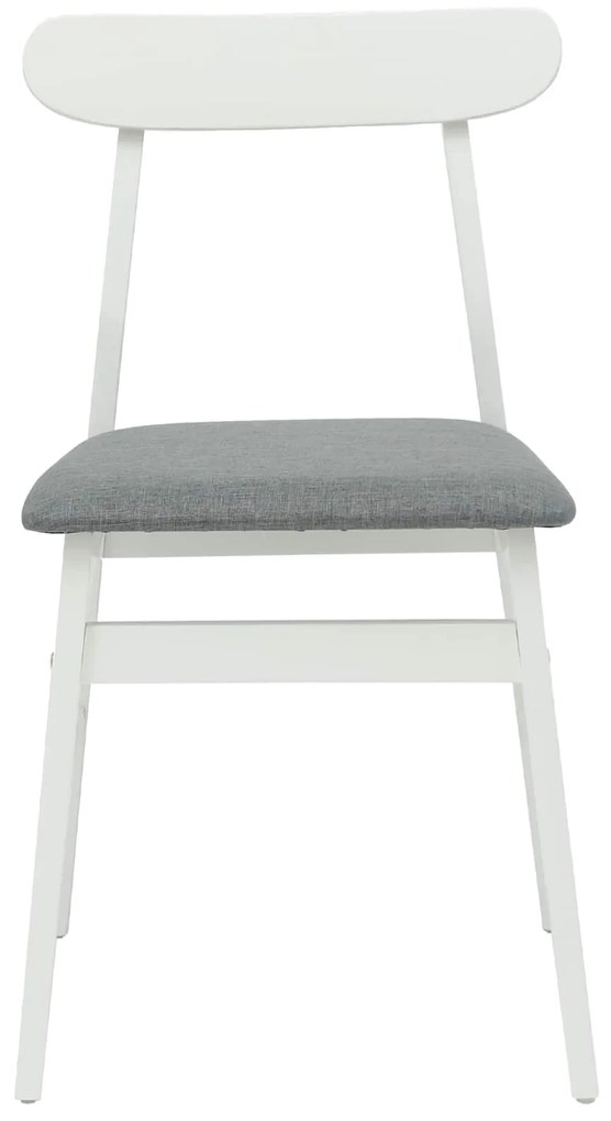 vidaXL Καρέκλα τραπεζαρίας 2 pcs Λευκό και Γκρι Στερεό Ξύλο Ραβέντι