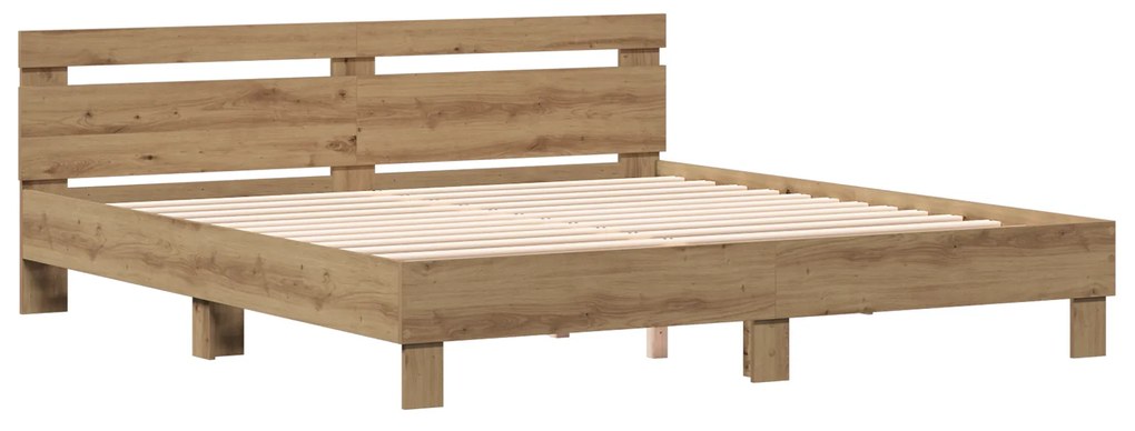 vidaXL Κρεβάτι με Κεφαλάρι με κεφαλάρι Artisan Oak 180 x 200 cm