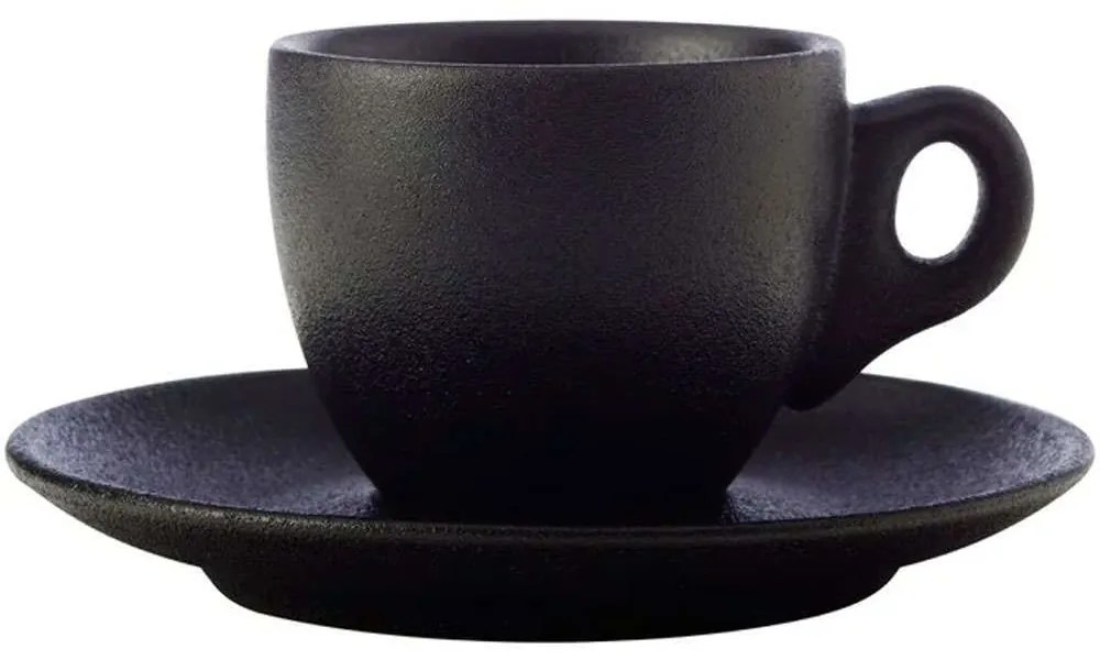 Φλυτζάνι Καφέ Με Πιατάκι Caviar AX0354 100ml Black Maxwell&amp;Williams Porcelain
