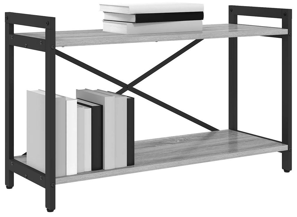 vidaXL Βιβλιοθήκη Γκρι sonoma 80 x 30 x 48.5 εκ Επεξεργασμένο ξύλο