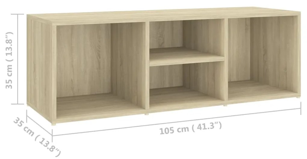 vidaXL Πάγκος Αποθήκ. Παπουτσιών Sonoma Δρυς 105x35x35 εκ. Επεξ. Ξύλο