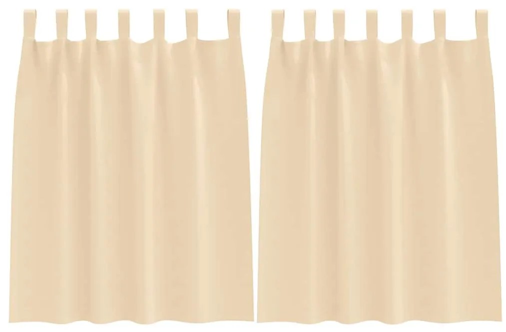 vidaXL Κουρτίνες με κουρτίνες 2 pcs Κρεμ 140x140cm Πολυεστέρας