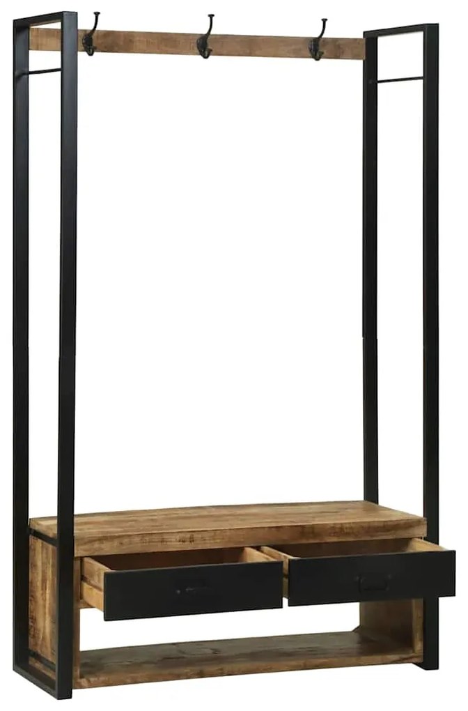 vidaXL Κρεμάστρα Ρούχων Καφέ 110 x 40 x 185 εκ Μασίφ ξύλο μάνγκο