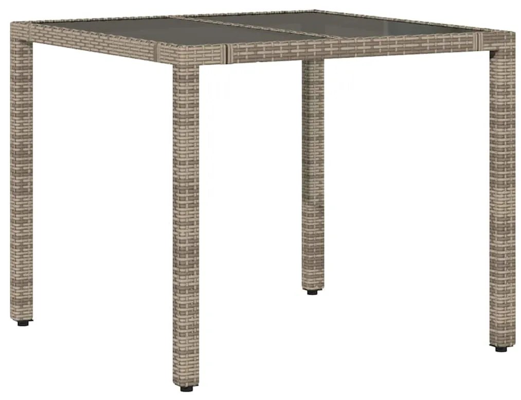 vidaXL Σέτ φαγητού για κήπο 5 pcs Γκρι 90 x 90 x 75 cm συνθετικό ρατάν