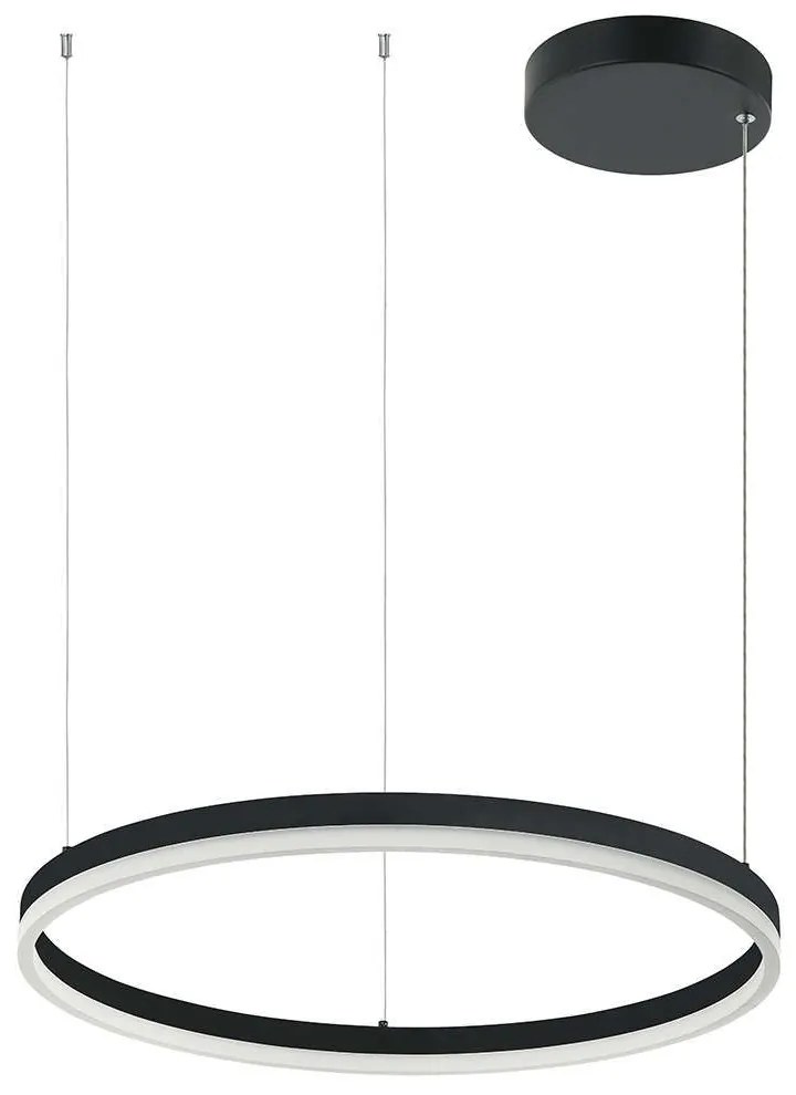 Φωτιστικό Οροφής Κύκλος 20260 Led 3000K 42W Φ60cm Black Matt Aluminum,Acrylic