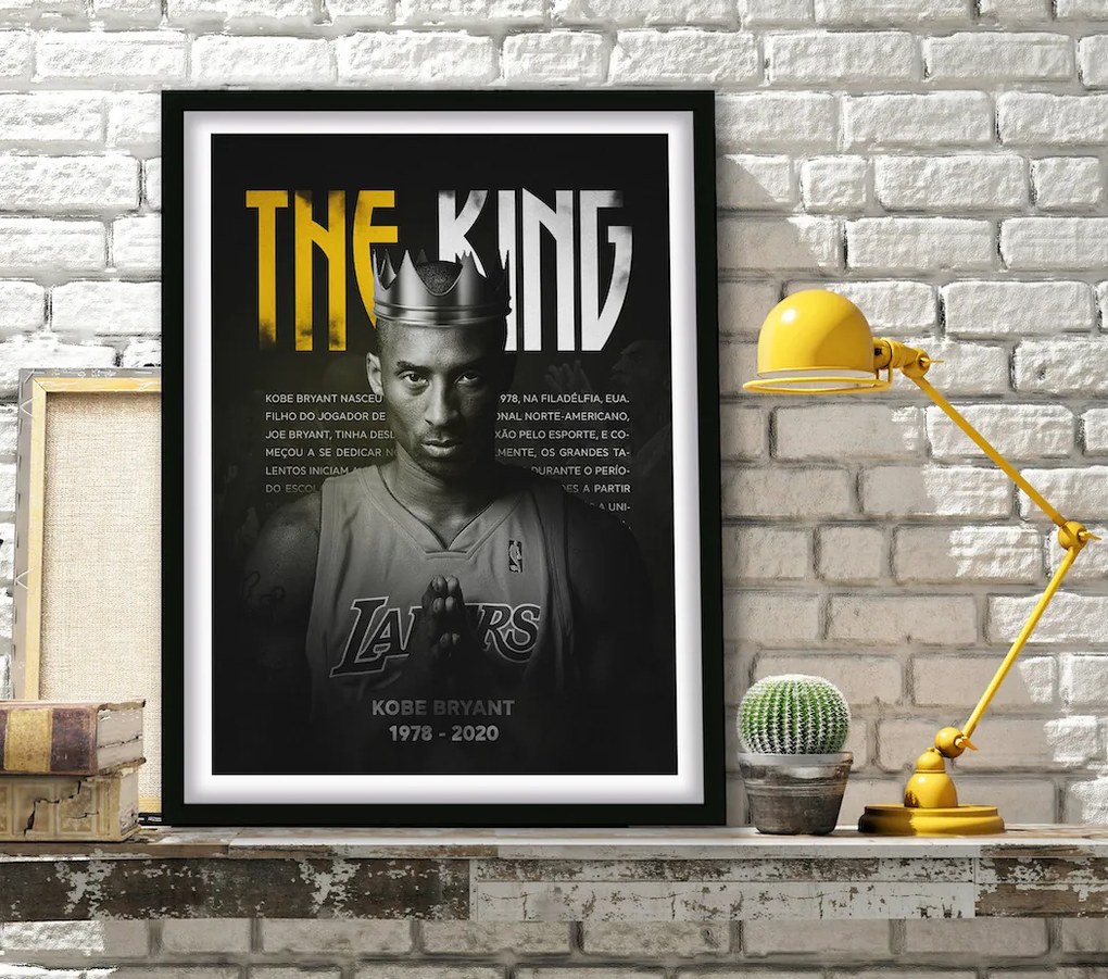 Πόστερ &amp; Κάδρο Kobe Bryant The King SNK250 40x50cm Μαύρο Ξύλινο Κάδρο (με πόστερ)