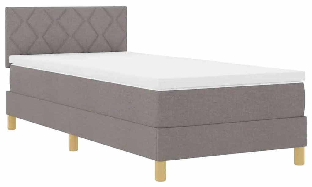 vidaXL Κρεβάτι με ελατήρια με στρώμα Taupe 90 x 200 cm ύφασμα