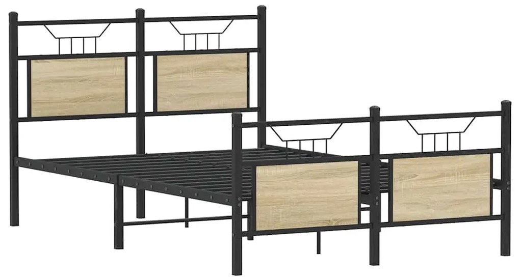 vidaXL Πλαίσιο Κρεβατιού Χωρ. Στρώμα Sonoma Δρυς 120x200εκ. Επ. Ξύλο