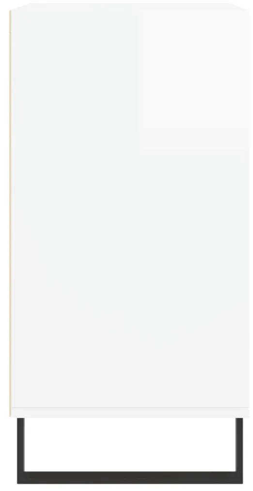 vidaXL Ραφιέρα Γυαλιστερή Λευκή 57 x 35 x 70 εκ. από Επεξεργ. Ξύλο