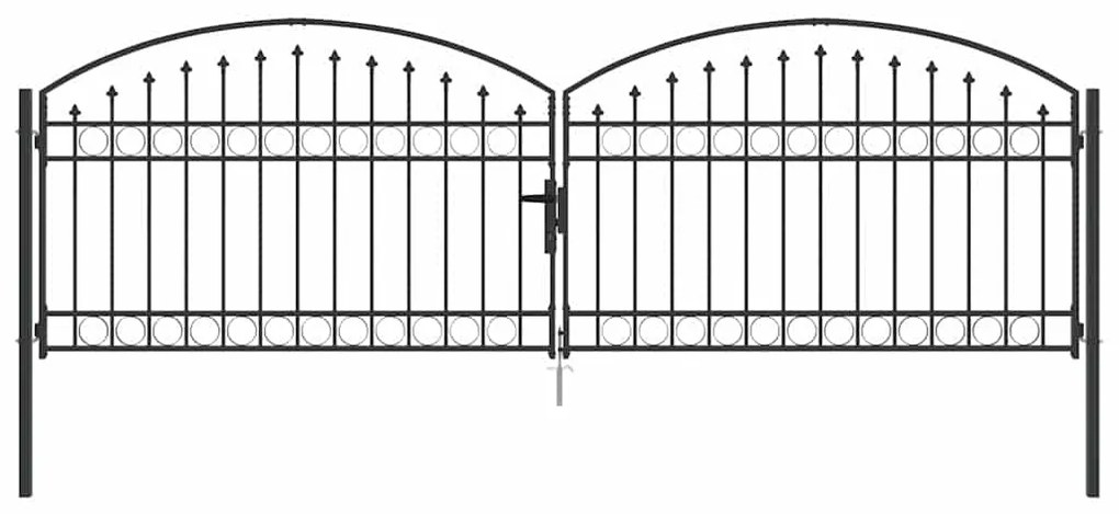vidaXL Πύλη Φράχτη Άλλο Γκρι 400 x 125 cm Ατσάλι