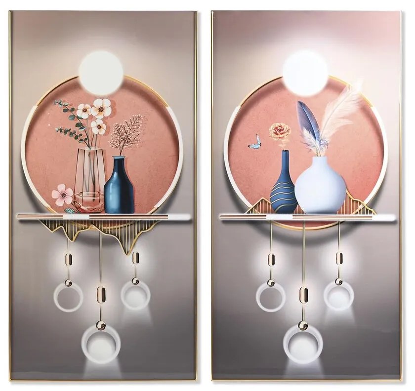 Πίνακας DKD Home Decor Αλουμίνιο Ξύλο MDF 80 x 3 x 160 cm