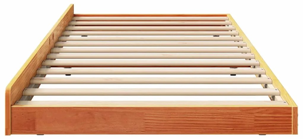 vidaXL Σκελετός Κρεβατιού Καφέ 100 x 200 cm Μασίφ ξύλο πεύκου