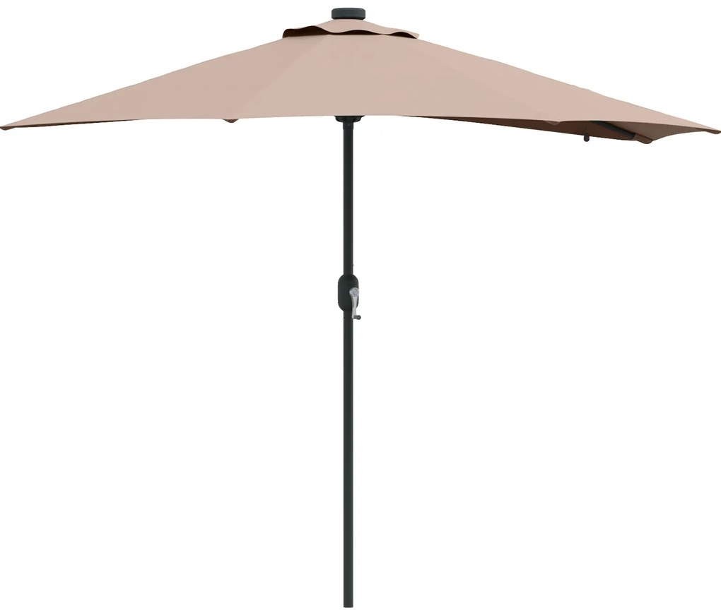 vidaXL Ομπρέλα Κήπου Taupe 294 x 150 x 223 εκ ύφασμα