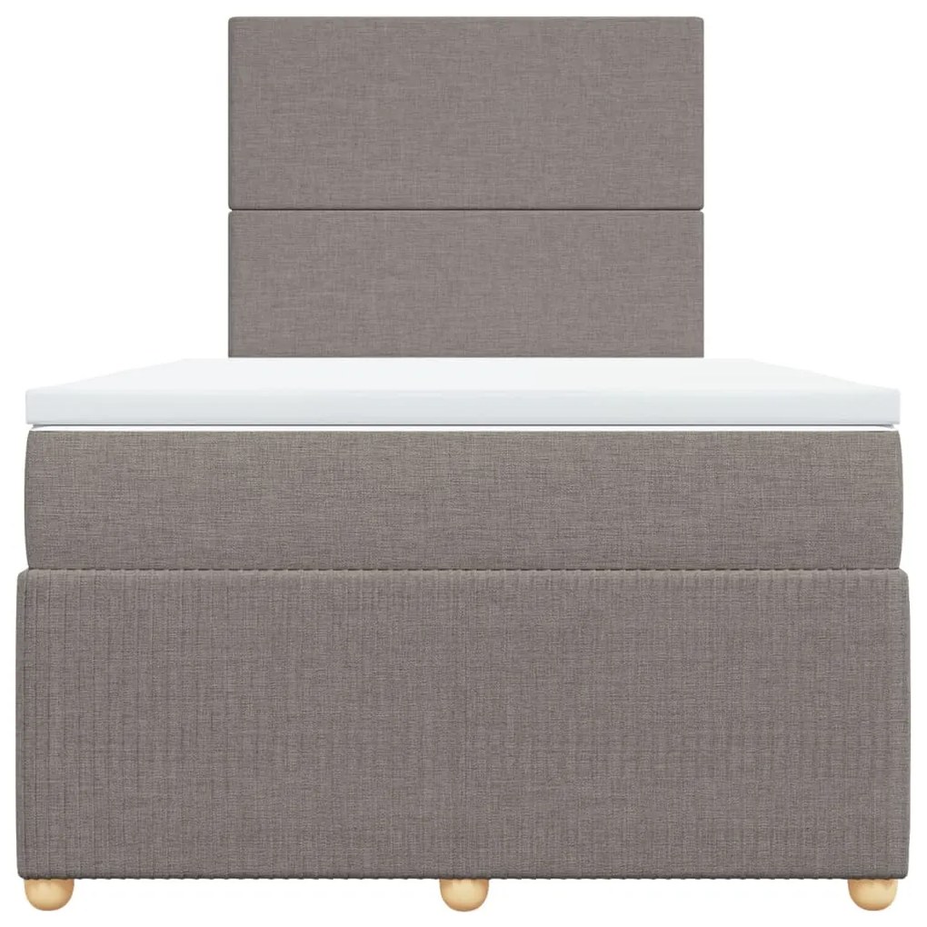 Κρεβάτι Boxspring με Στρώμα Taupe 120x200 εκ. Υφασμάτινο - Μπεζ-Γκρι