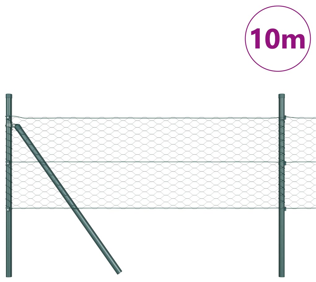 vidaXL Πράσινος Φράχτης 0.8x10 μ Χάλυβας
