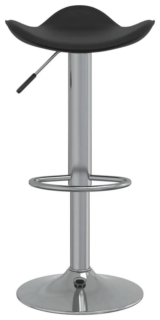 vidaXL Σκαμπό Μπαρ 2 τεμ. Μαύρο Επιχρωμιωμένο Ατσάλι/Συνθετικό Δέρμα