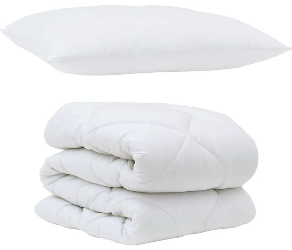 vidaXL Set Παπλώματος Χειμώνα 2 pcs Λευκό 155 x 220 cm Μικροΐνες