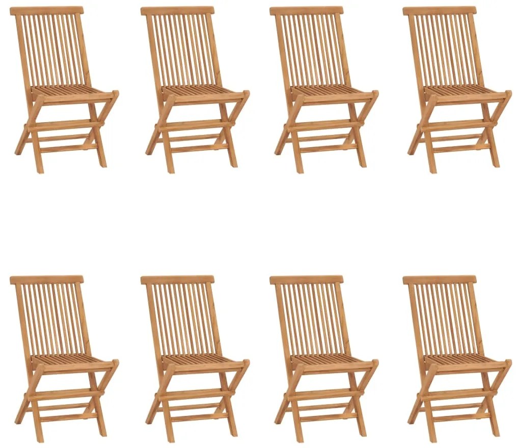 vidaXL Καρέκλες Κήπου Πτυσσόμενες 8 τεμ. Μασίφ Ξύλο Teak